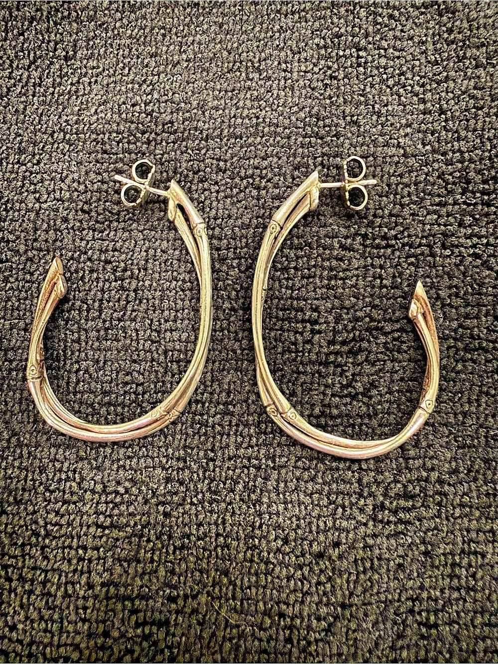 Authentic John Hardy Sterling Silver Bamboo Hoop Earrings